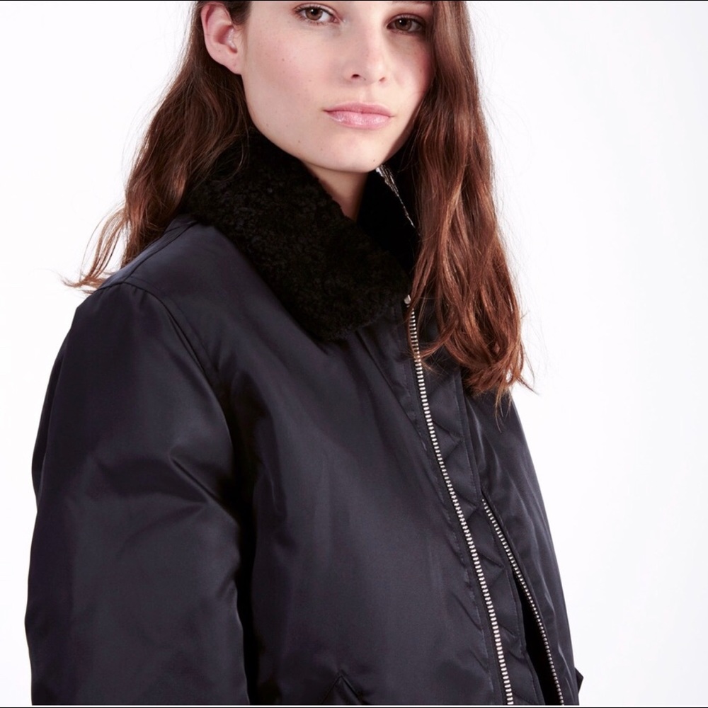 NWOT IRO Abore jacket shearling fur collar